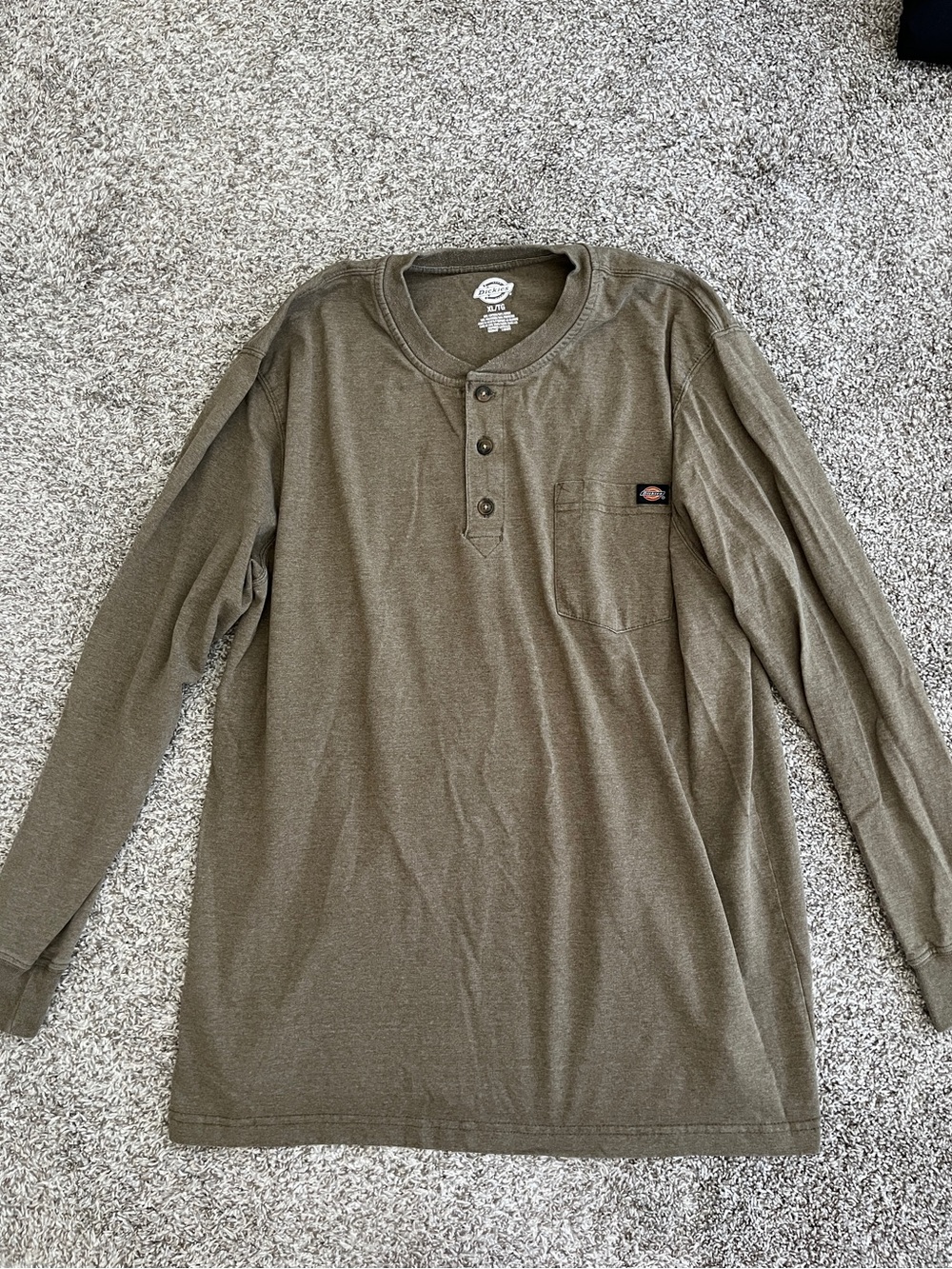 Dickies Green Long Sleeve Henley